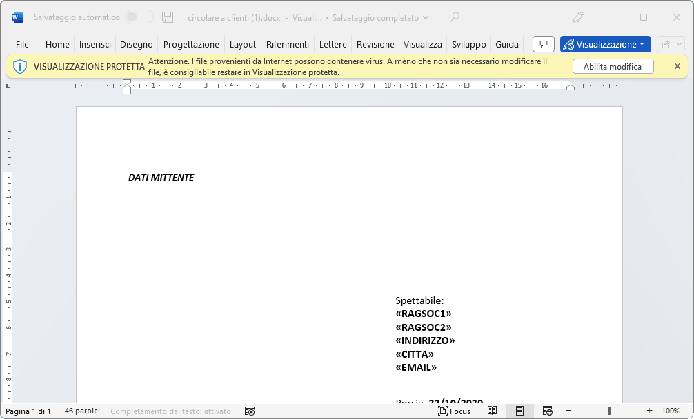 WORD file non attendibile